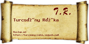 Turcsány Réka névjegykártya